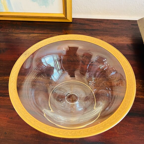 Vintage Gold Rimmed Compote Nut Candy Dish w/ Ladle Cottagecore Traditional MCM - Picture 9 of 10